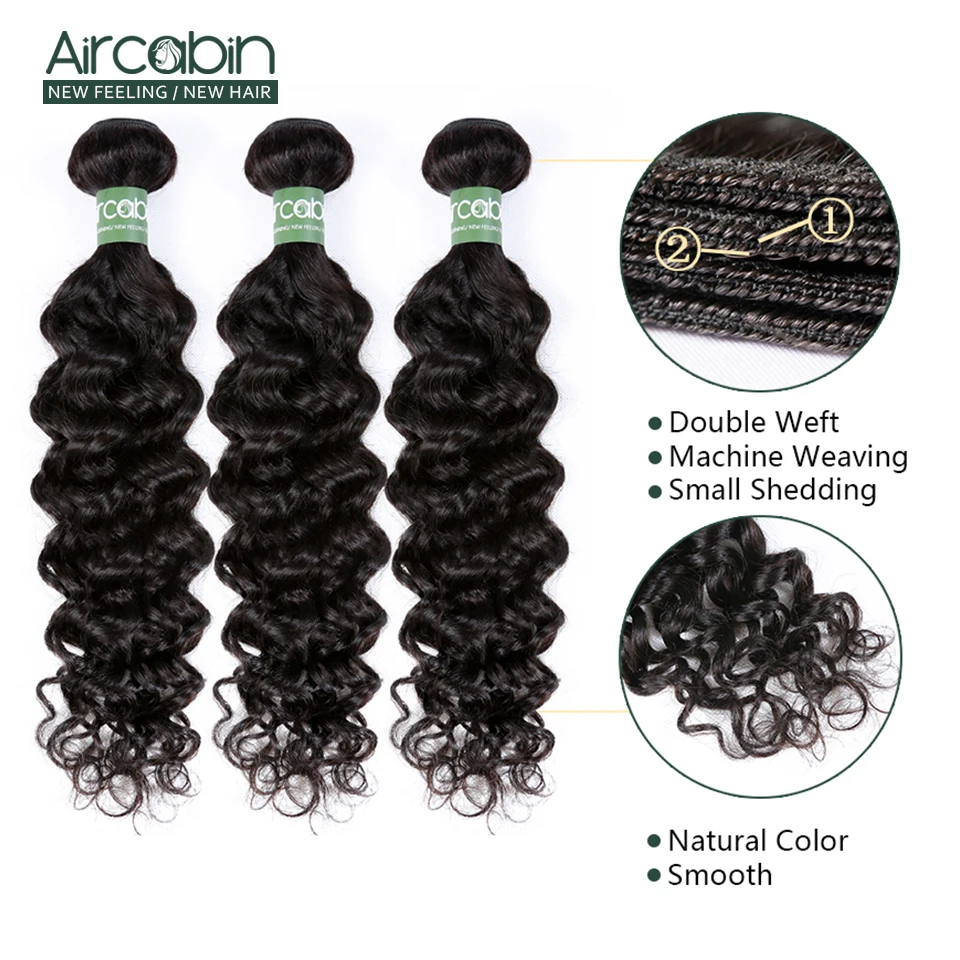 Волнистые волосы Aircabin 100% пряди человеческих волос бразильские Remy для