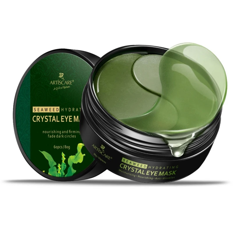

60pcs Green Seaweed Eye Mask Moisturizing Firming Skin Remove Dark Circles Anti-puffiness Gel Eye Mask W1