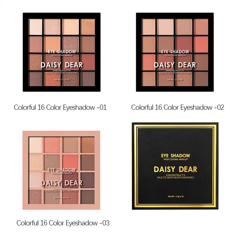 Сияющие матовые тени для век 16 цветов кремовые нюдовые пигментированные