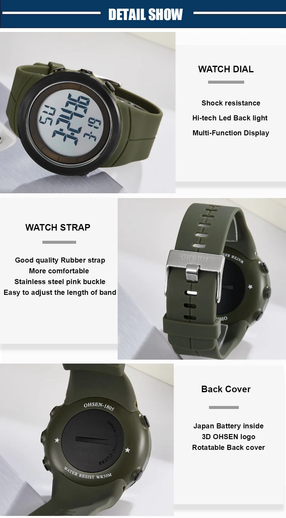 Цифровые мужские военные спортивные часы reloj hombre Красный 50 м дайвер силиконовый браслет мужские наручные часы водонепроницаемые светодиодные Мужские часы Подарки