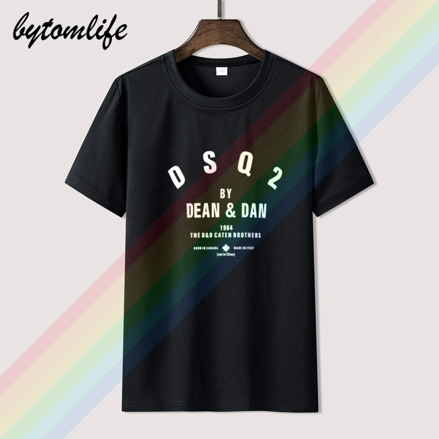 

2021 Popular New Dsq2 Retro Casual T Shirt Men's Summer Black 100% Cotton Short Sleeves O-Neck Tee Shirts Tops Tee Unisex