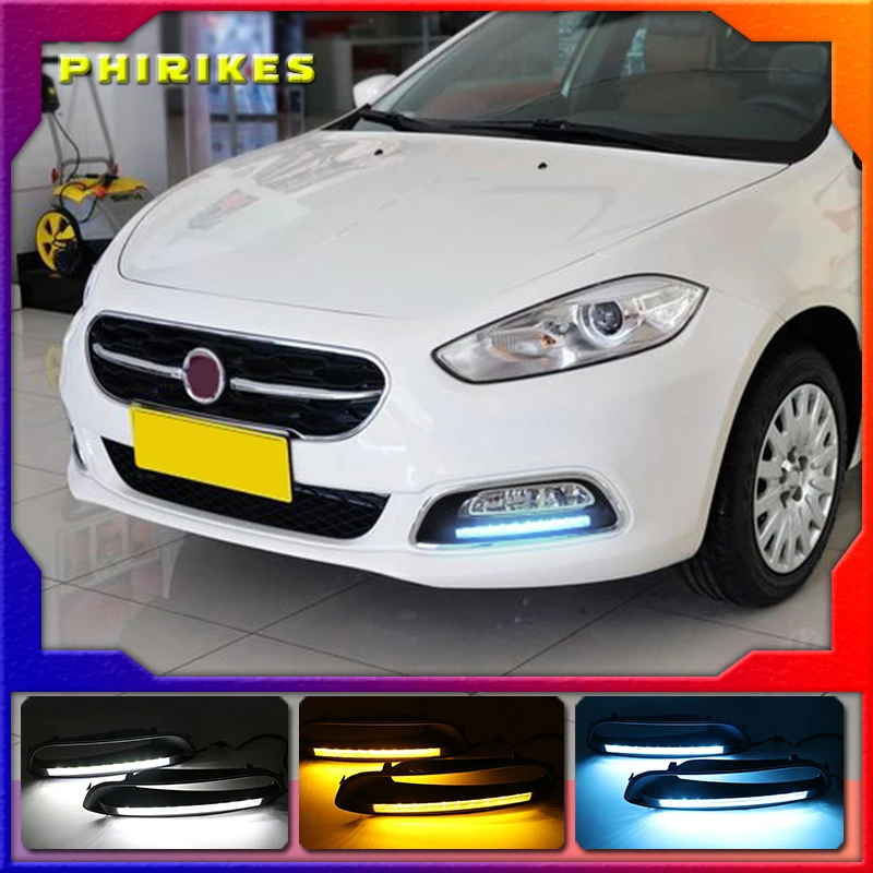

Чехол со светодиодный ными дневными ходовыми огсветильник для Fiat Viaggio 2015-2017, рамка противотуманных фар, противотумансветильник, Стайлинг автомобиля