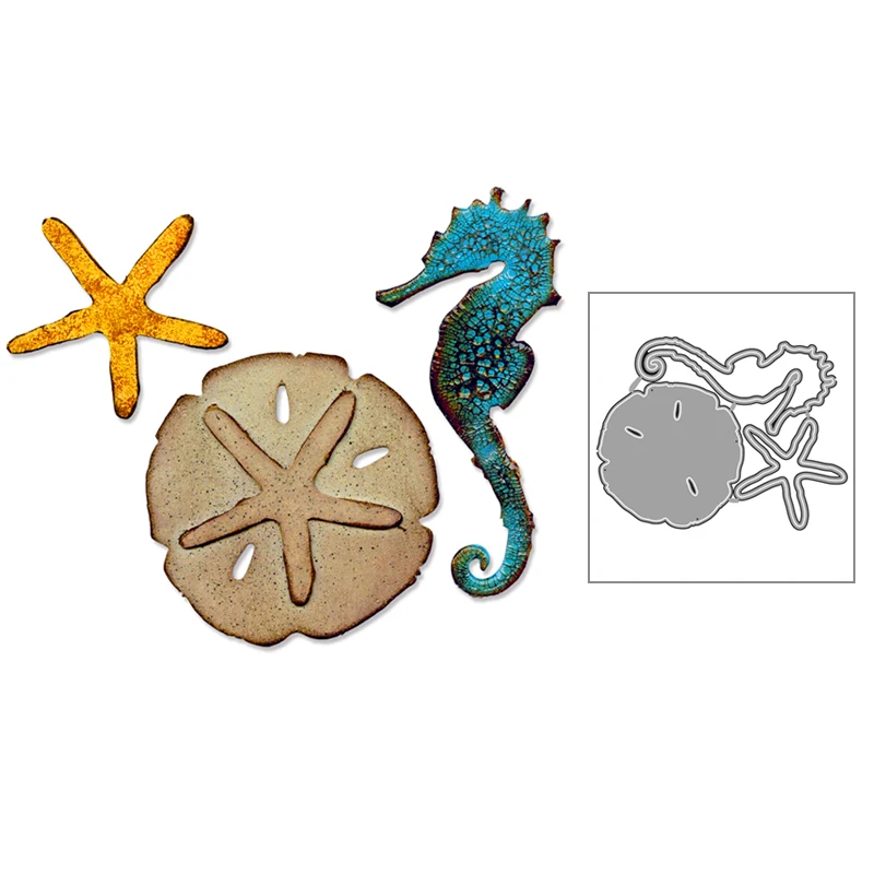 Новинка 2020 металлические Вырубные штампы в виде морских животных звезда рыба и
