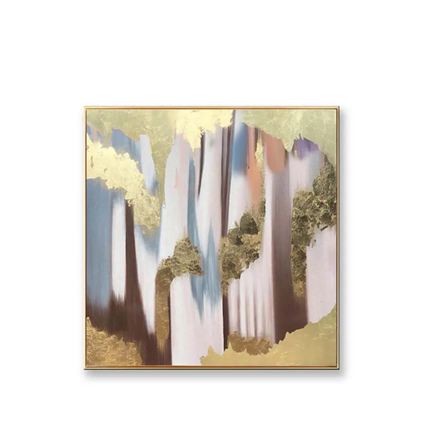 

decoracion hogar moderno abstarct gold color landscape pure hand painted acrylic oil painting wall art picture for living room