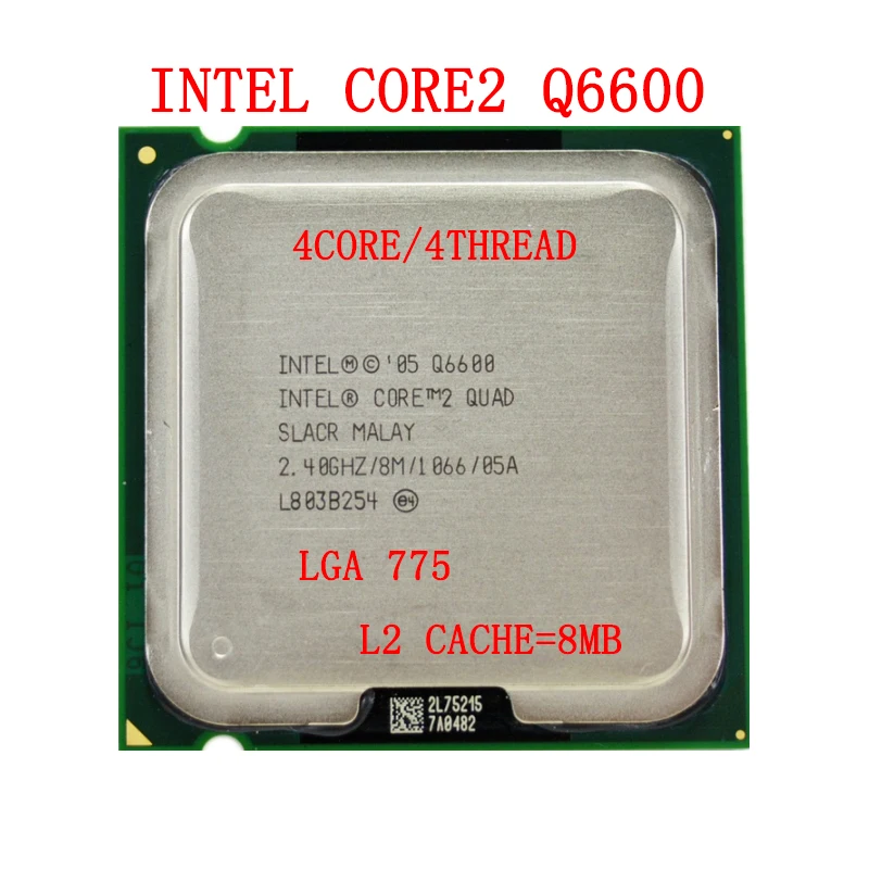 

Intel Core 2 Quad Q6600 CPU SL9UM SLACR 2.4GHz 8MB 1066MHz Socket 775 Processor