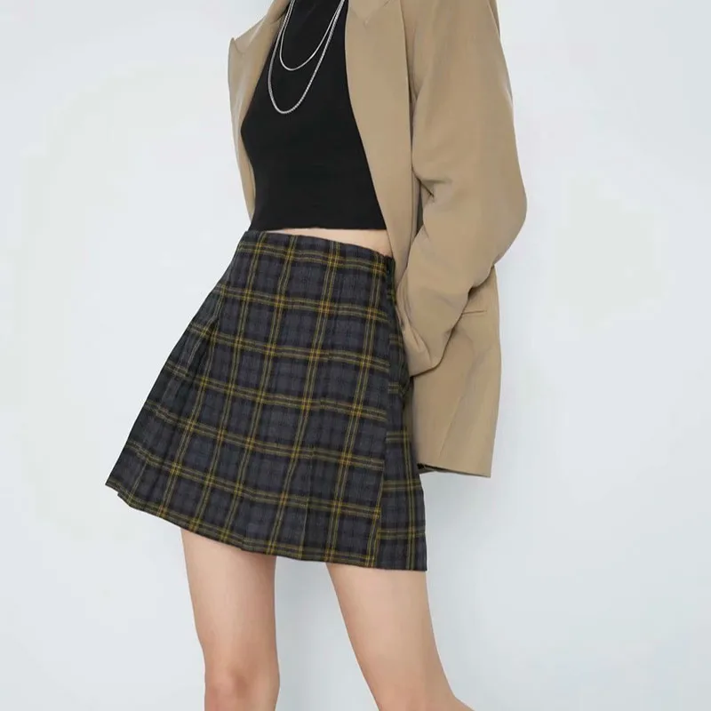 Мини юбка с высокой талией из искусственной кожи Женская мода 2019 зимние черные