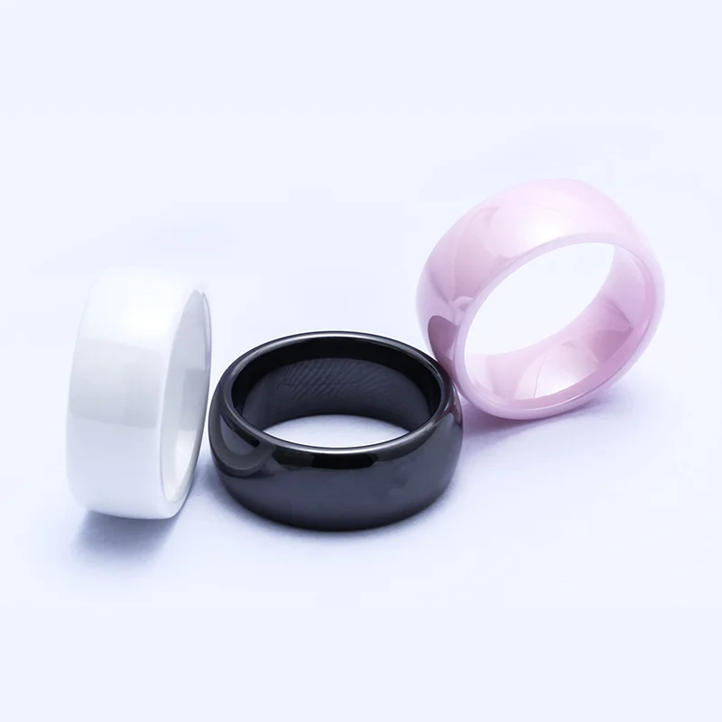 Полированные керамические кольца для мужчин и женщин обручальные 3 цветов 6 мм