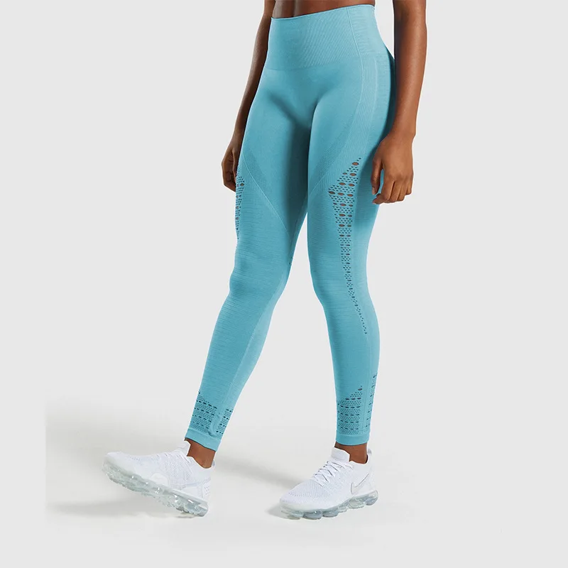 

New women's yoga pants sports fitness gym training pants leisure entertainment running hollow high waist tight seamless leggings
