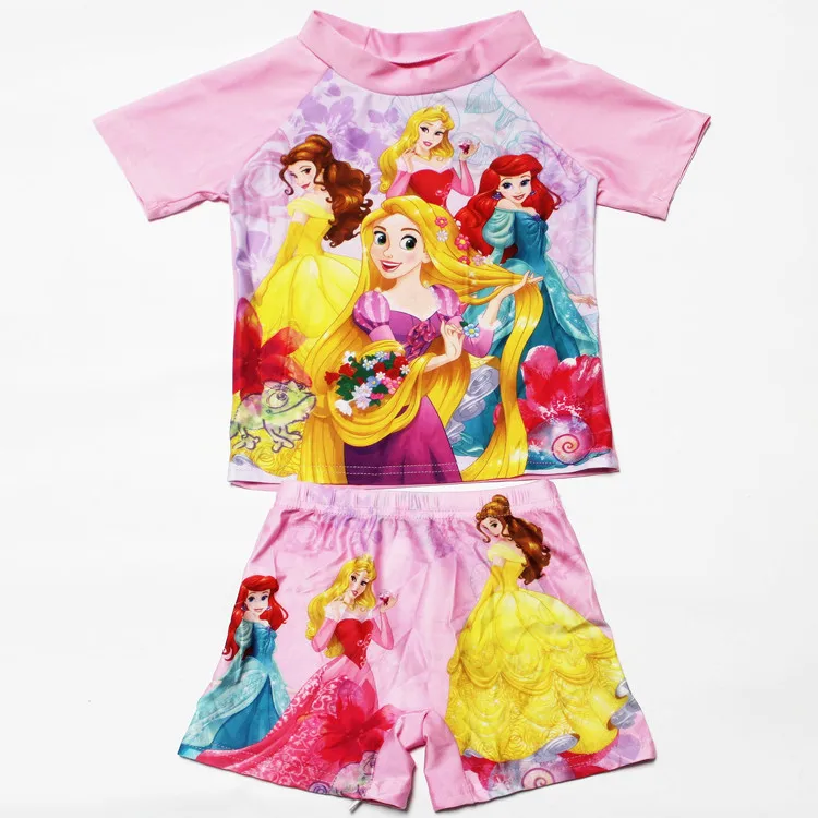 

20Sets Wholesale Disney Cartoon Swimsuit Elsa Anna Mermaid Mickey Mouse Cars Kids Summer Beach Wear 2pcs A Set Swim Clothes