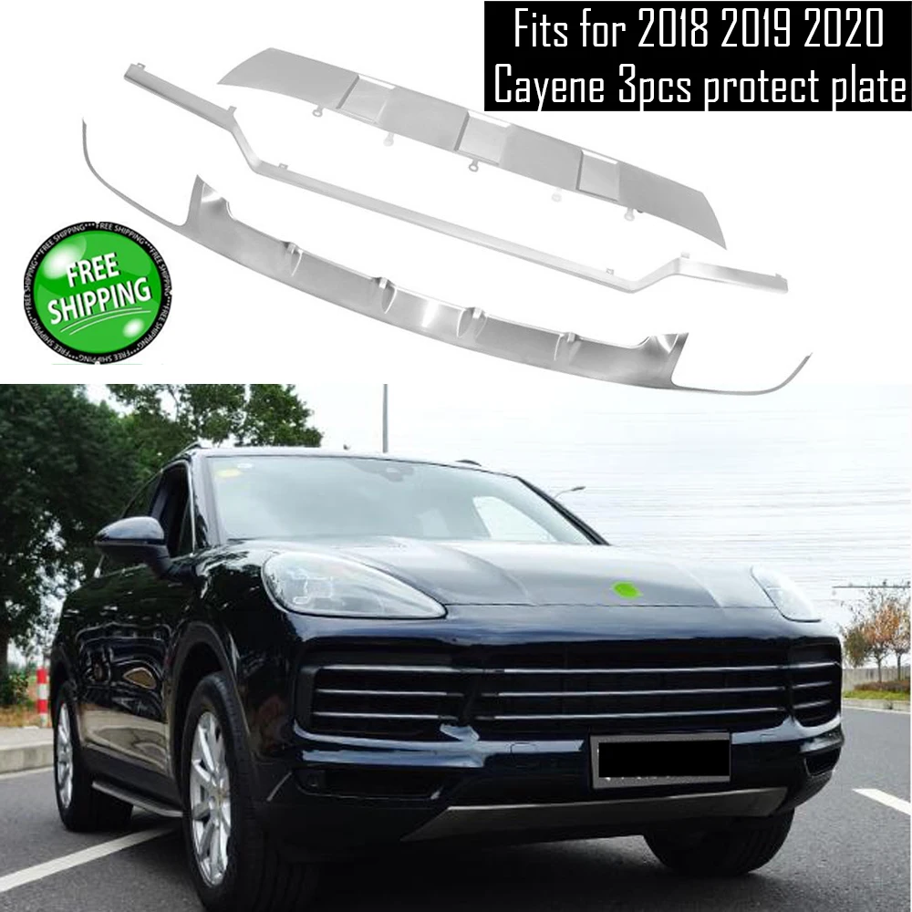 

Противоскользящая пластина подходит для P orsche Cayenne 2018 -2020, защитная пластина из нержавеющей стали, передняя и задняя 2 Защитных бампера
