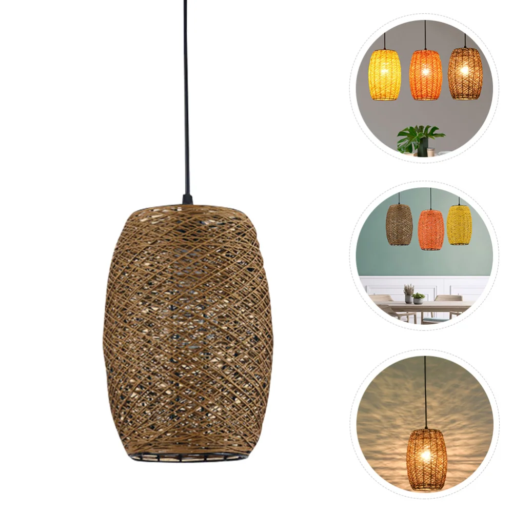 

Rustic Rattan Woven Chandeliers Natural Weaving Ceiling Lights without Bulb