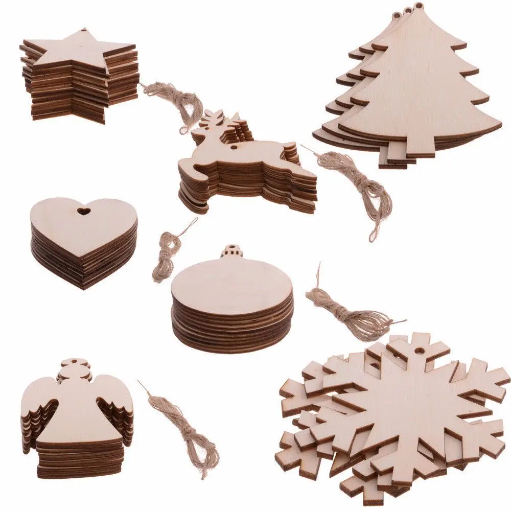

10pcs/pack DIY Christmas Wooden Pendants Ornaments Christmas Party Decorations Xmas Tree Ornaments Kids Gifts PC990300