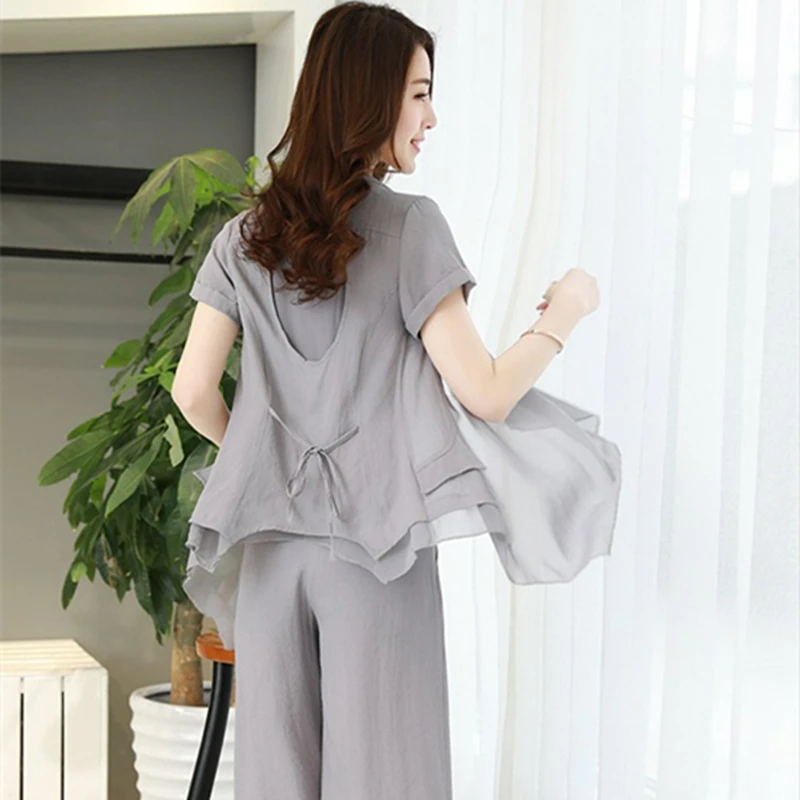 

New and Autumn Spring Women Sets Casual Female Tops Vest Three Pieces Set Wide Leg Pants Fashion Leisur Office Formal Suit YFY11