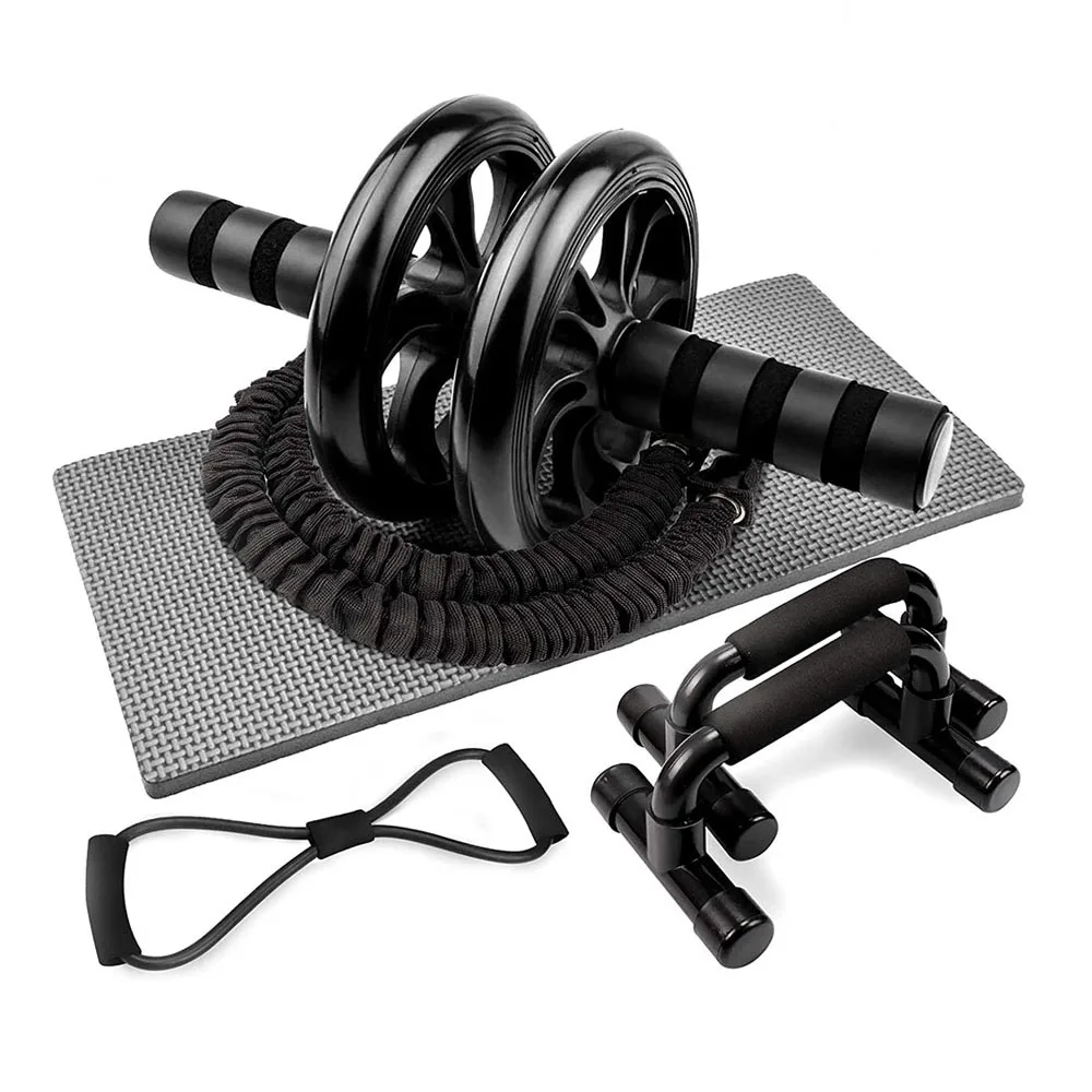 

Abdominal Rebound Workout Roller Wheel Resistance Bands AB Wheels Set Power Exercise Trainer Workout Gym Equipment for Home