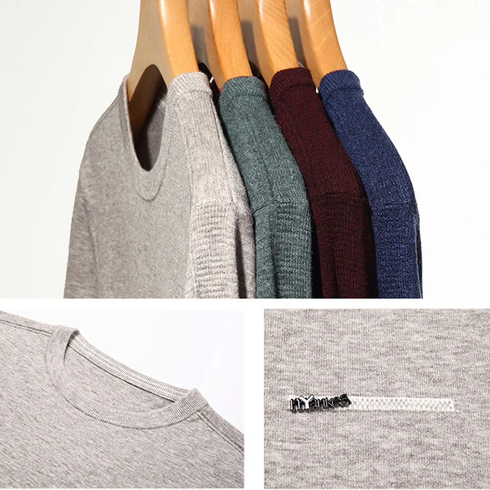 ERIDANUS осенний свитер с круглым вырезом для молодых мужчин модная простая нижняя