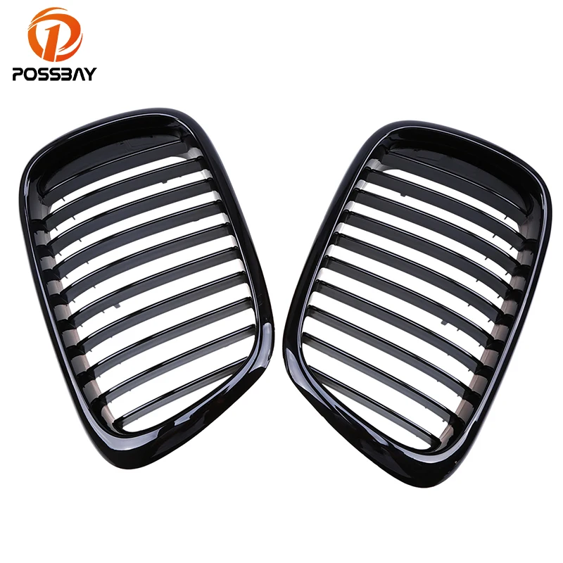 

POSSBAY Car-styling Gloss Black Kidney Grilles Grill Decoration for BMW 5-Series 523i/525d/525i E39 Touring 1997-2004 Grill Vent