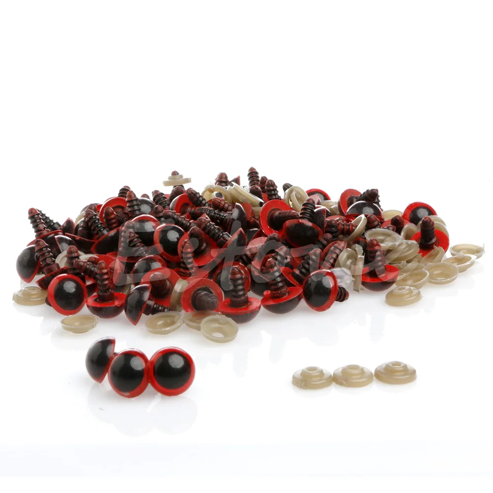 

100Pcs/Set 16mm Plastic Safety Eyes For Teddy Bear Doll Animal Puppet Craft Y4QA