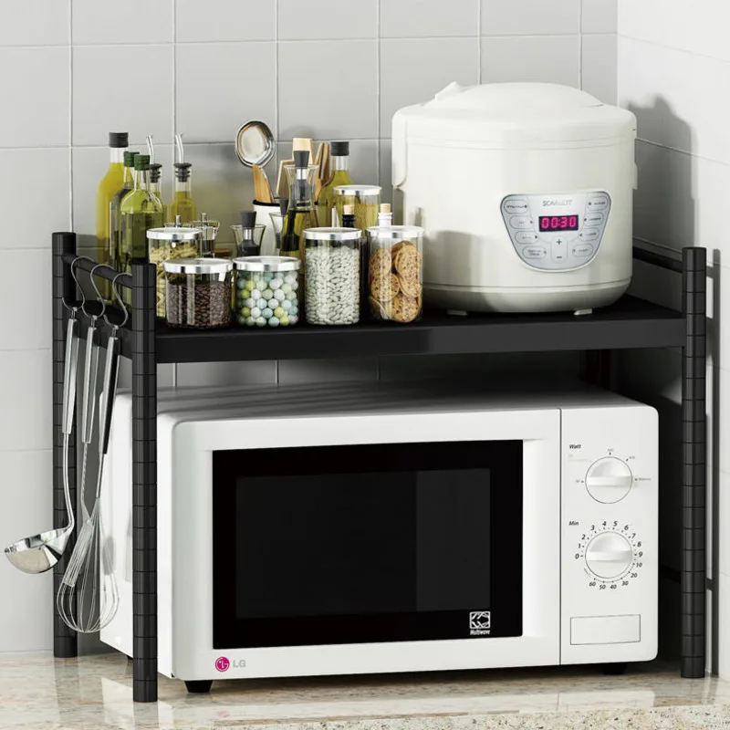 

1 Pcs Kitchen Accessories Microwave Oven Storage Shelf Table Top Household Seasoning Multifunctional Electric Rice Cooker Rack