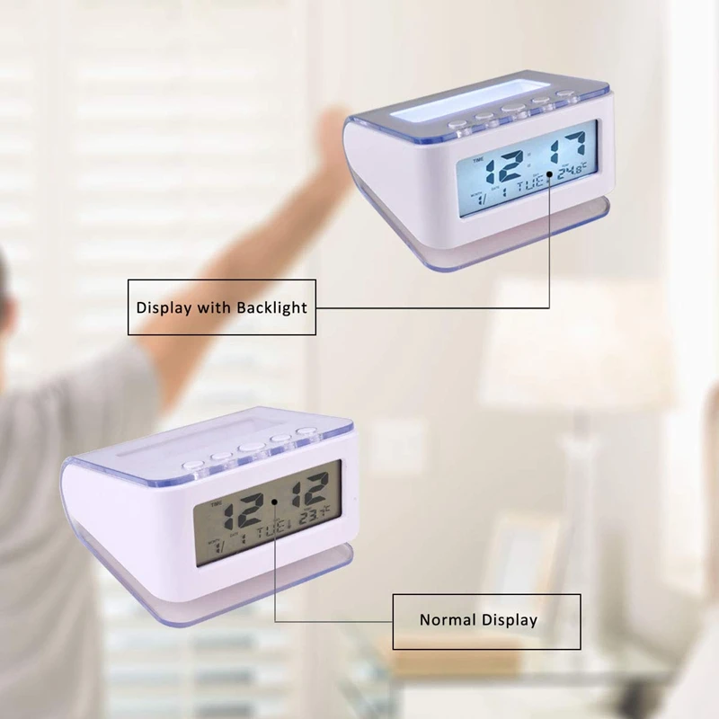 New-Battery Digital Alarm Clock Bedrooms-Battery Operated Electric Clocks Small Smart Large Numbers Simple Setup Wit | Дом и сад