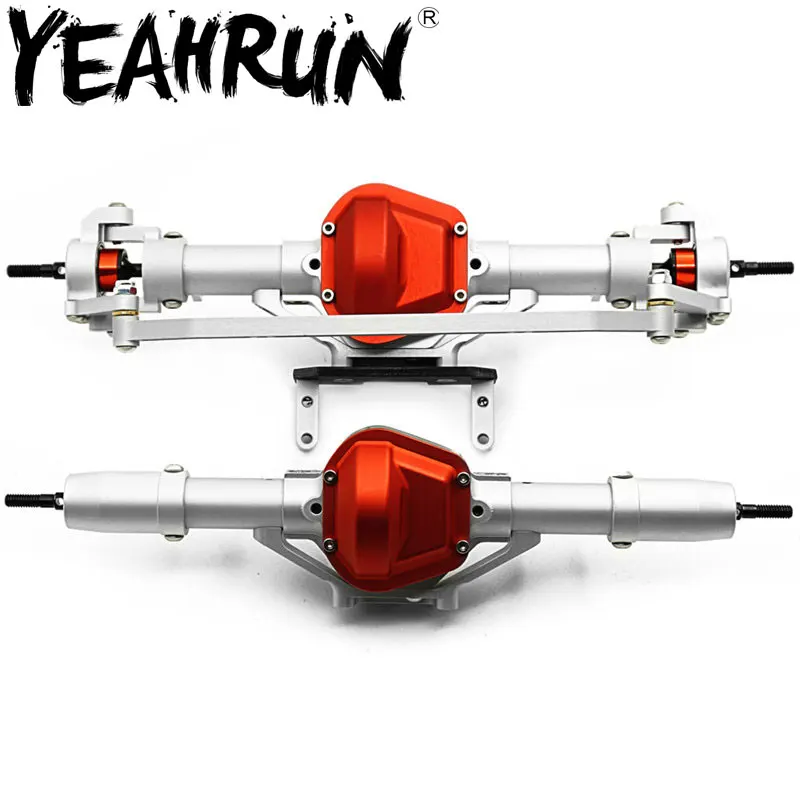 Передняя и задняя оси YEAHRUN из серебристого металлического сплава для Axial SCX10 1/10