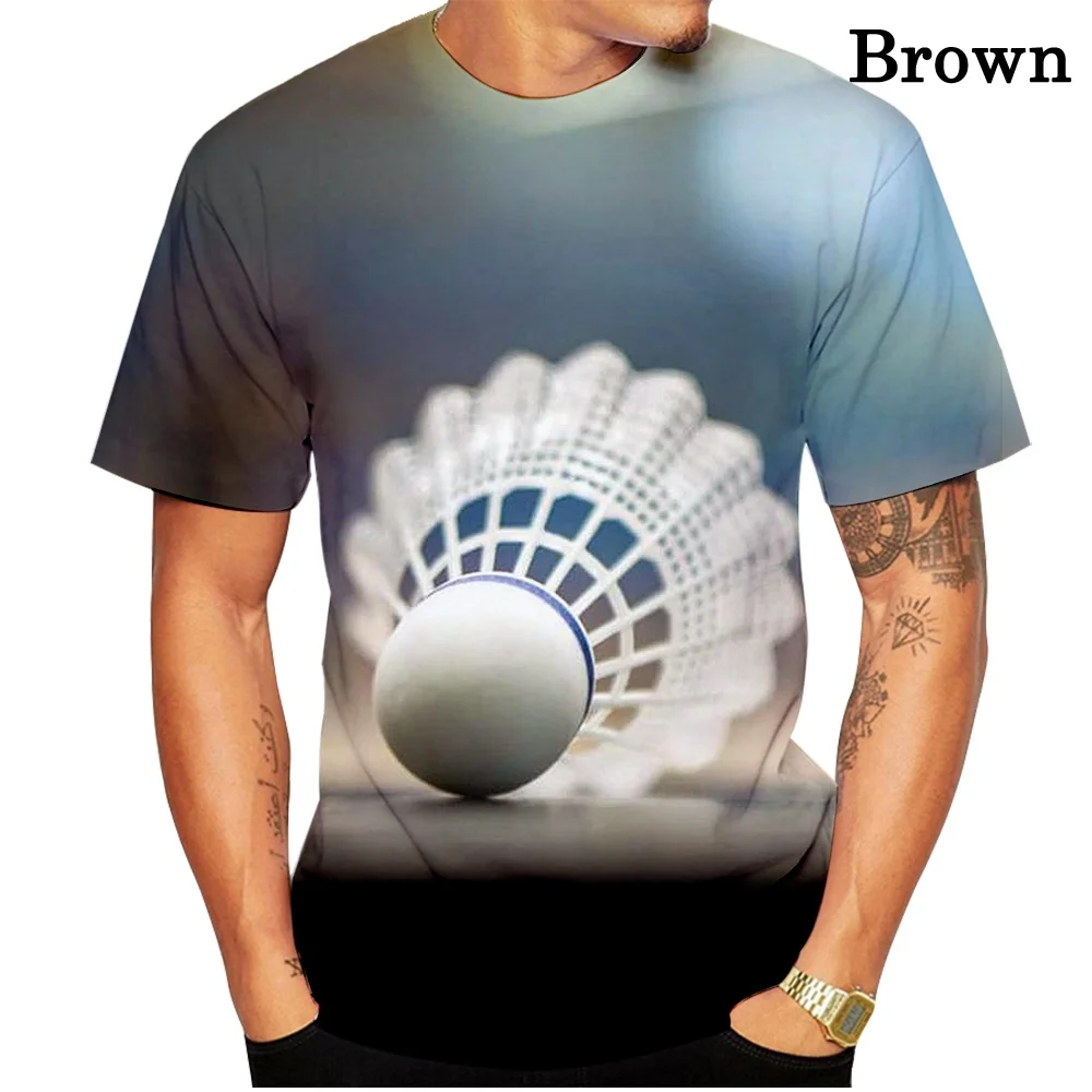 

Newest Popular Sports Badminton 3d Print T Shirt Men Cool Funny Creative Round Neck Tee Fashion Shirts