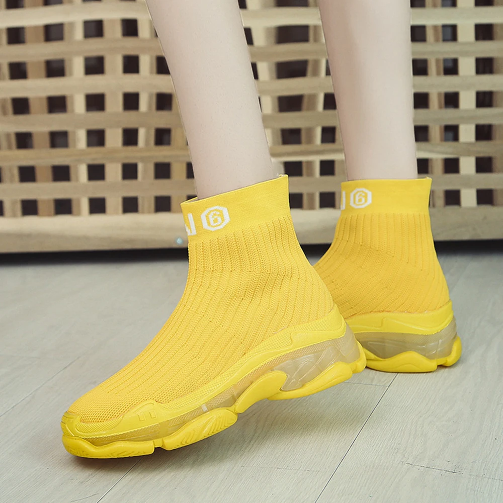 Женские вулканизированные туфли и носки Женская обувь 2019 г. Осенние повседневные