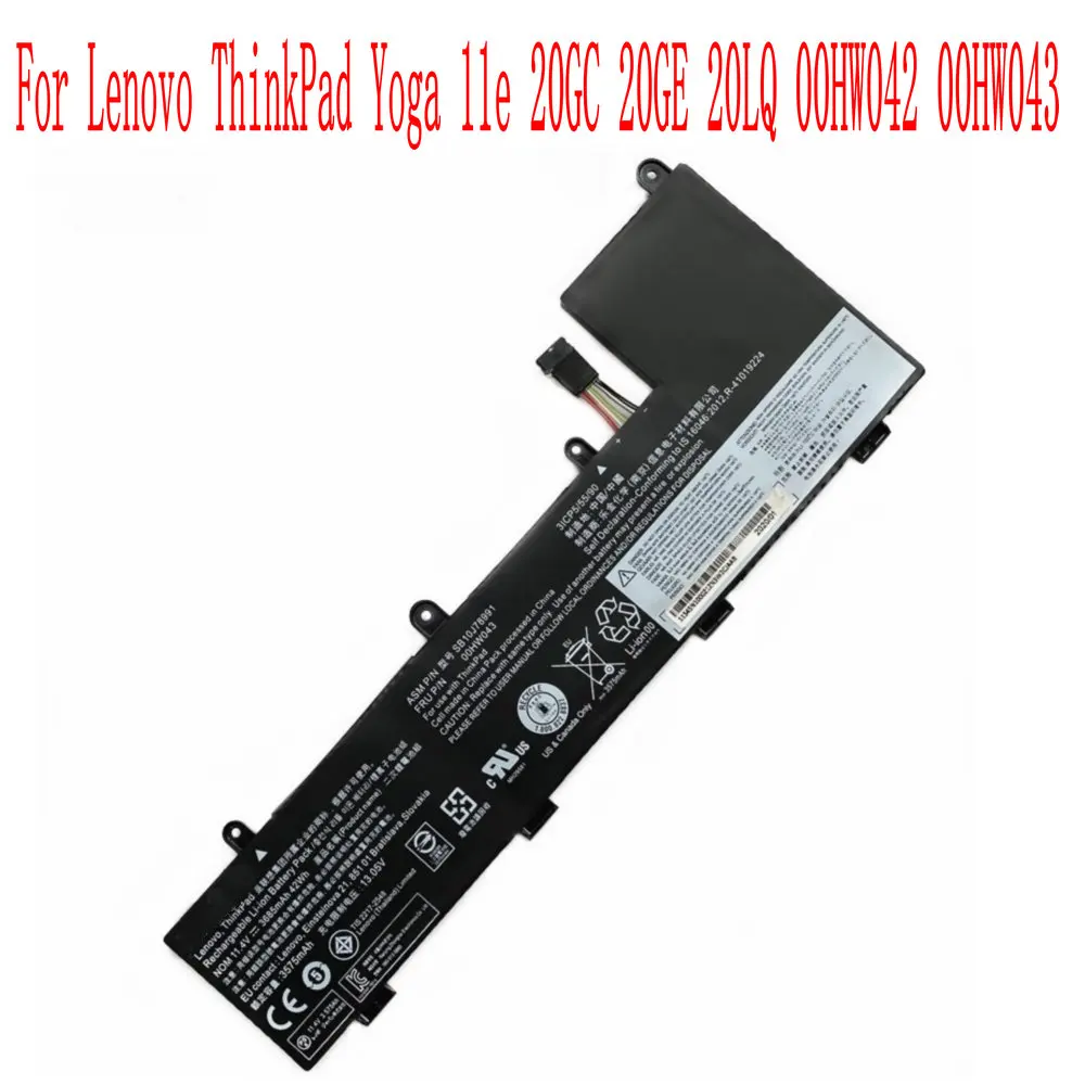 

100% абсолютно новый высококачественный аккумулятор 42WH/3685mAh SB10J78991 для Lenovo ThinkPad Yoga 11e 20GC 20GE 20LQ 00HW042 00HW043 ноутбука