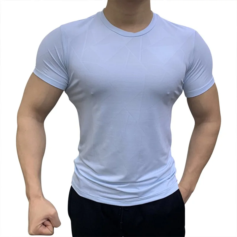 

Gym Shirt Sport T Shirt Men Fitness Running Shirts Quick Dry Short Sleeve Training T Shirt Mens Tops Rashgard Sportswear
