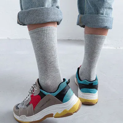 Оптовая продажа 6 пар/партия мужские белые носки из чесаного хлопка Спортивные