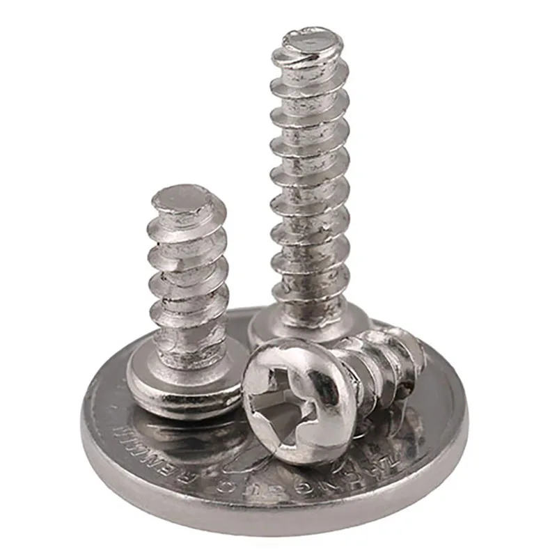 

Винты с никелированной круглой головкой и плоским хвостом M1.4 - M2.6