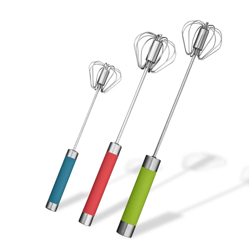

1 PC Stainless Steel Egg Beater Kitchen Semi-Automatic Whisk Metal Hand Mixer for flour egg Kitchen Mixing Tools