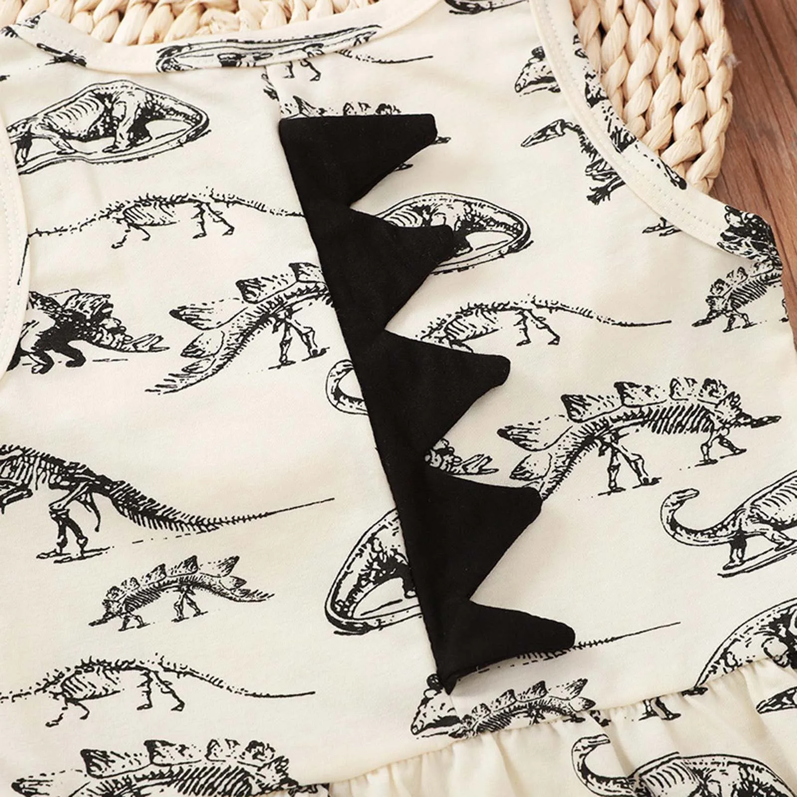 

Toddler Kids Baby Girl Dress Dinosaur Print Sleeveless Princess Dress Girl Summer 2021