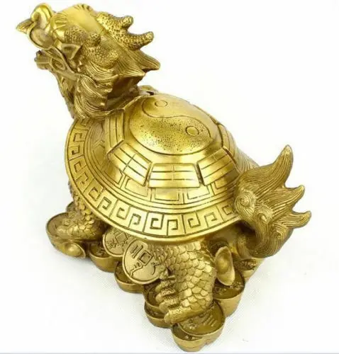 

China New Pure Brass Lucky Feng Shui And Furnishing Articles Dragon Turtle