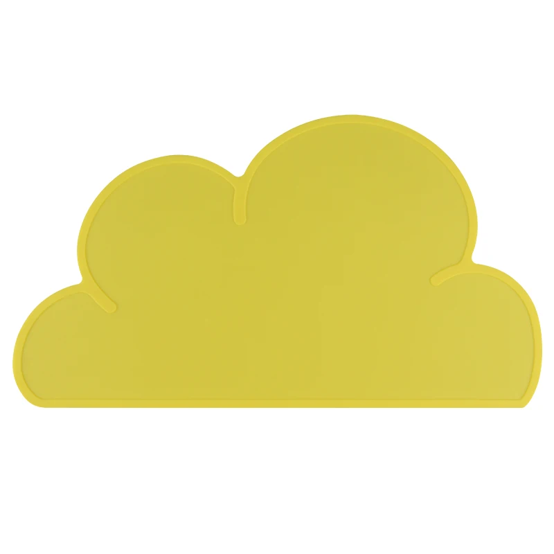 YELLOW 1 шт. в форме облака коврик для тарелок для детей пищевой силиконовый Настольный коврик кухонный гаджет Легкая очистка водонепроницаемая теплоизоляция - Цвет: YELLOW