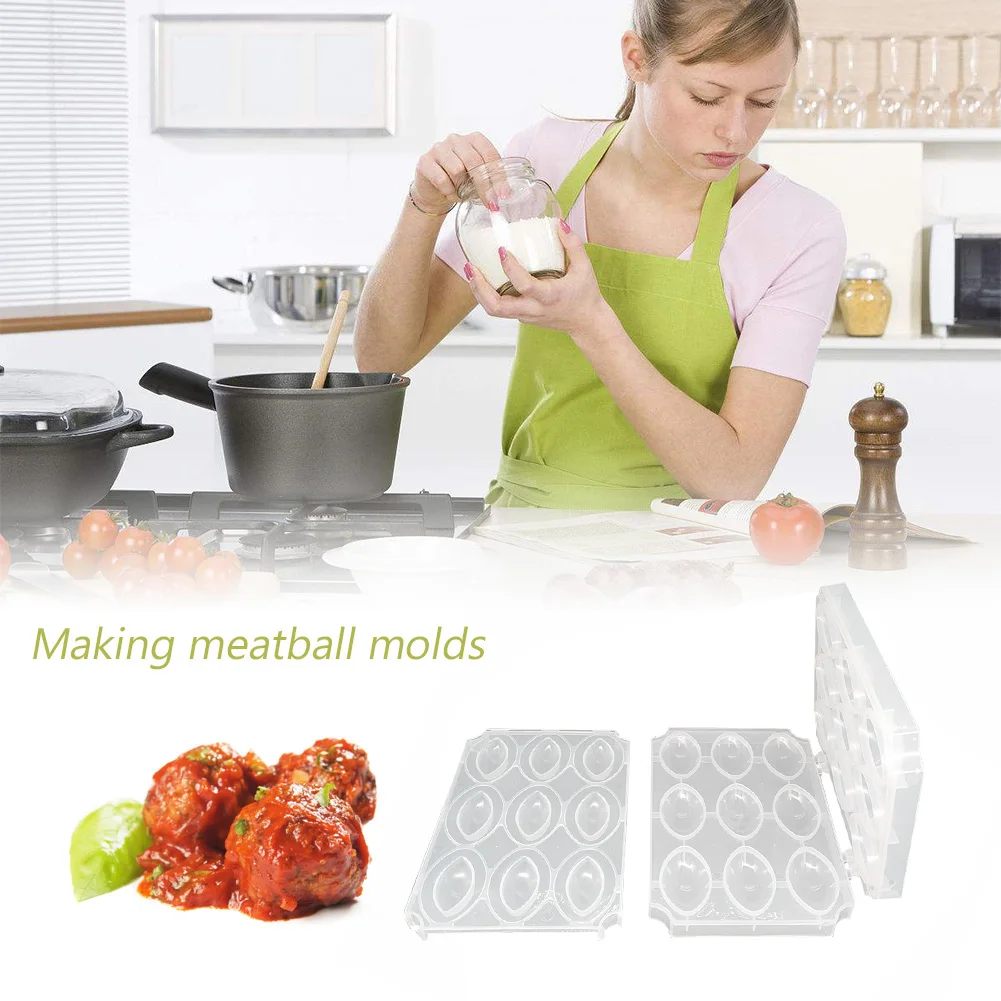 9 Holes Meatball Maker Machine Manual Meatloaf Mold DIY Stuffed Minced Meat Processor Desserts Cake Kitchen Tools Accessories |