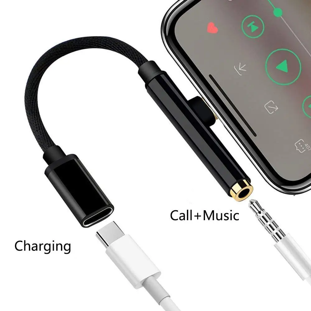 USB Type-C Aux аудио кабель адаптер Type C к 3 5 мм разъем для наушников 2 в 1 зарядное