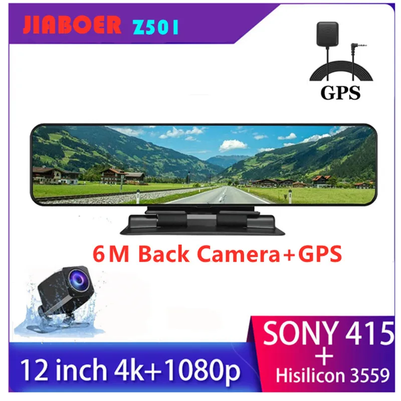 Купи 4K Car Dvr Mirror Dash Cam Video Recorder Sony IMX415 Stream Media Dash Camera Support GPS WIFI 1080P Rear View Camera за 6,486 рублей в магазине AliExpress