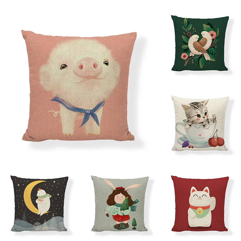 Мультяшные животные богатый Кот Чехол для декоративной подушки украшение дома