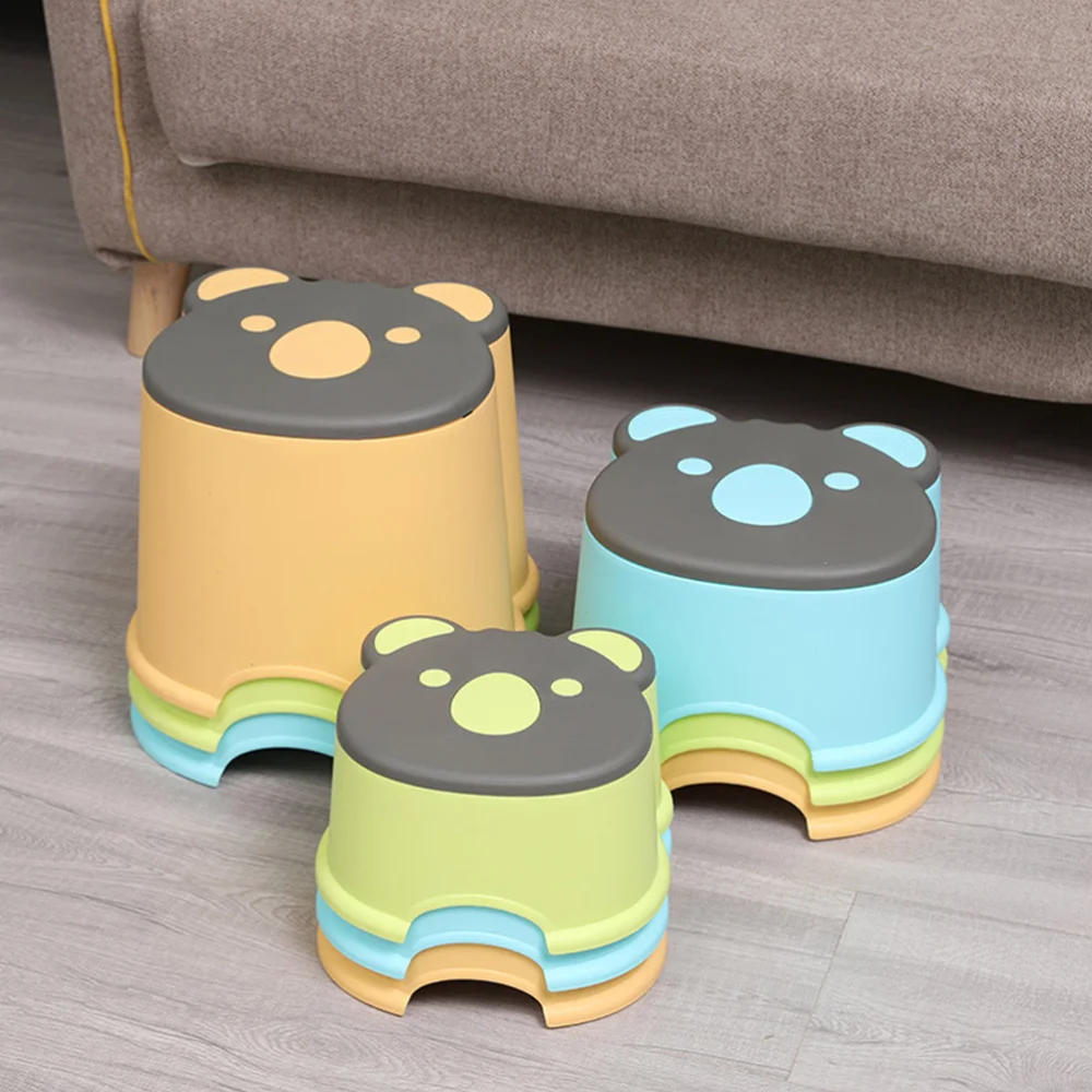 

1Pc Kids Non-skid Stool Cartoon Small Stool Household Shoes Changing Stool