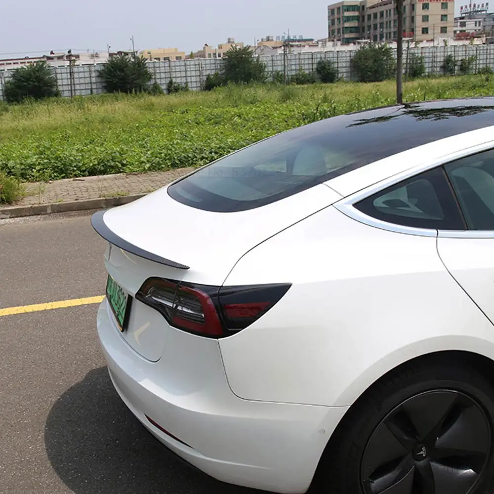 Для Tesla модель 3 Высокое качество Спойлер из углеродного волокна задний багажник спойлер заднего крыла украшение автомобиля стиль 1 шт