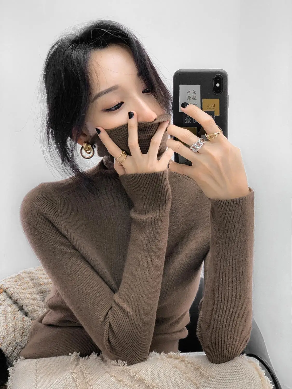 

Sweater Woman 2020 new autumn and winter long sleeves with a slim bottom blouse half turtleneck sweater XBA199-XBA202