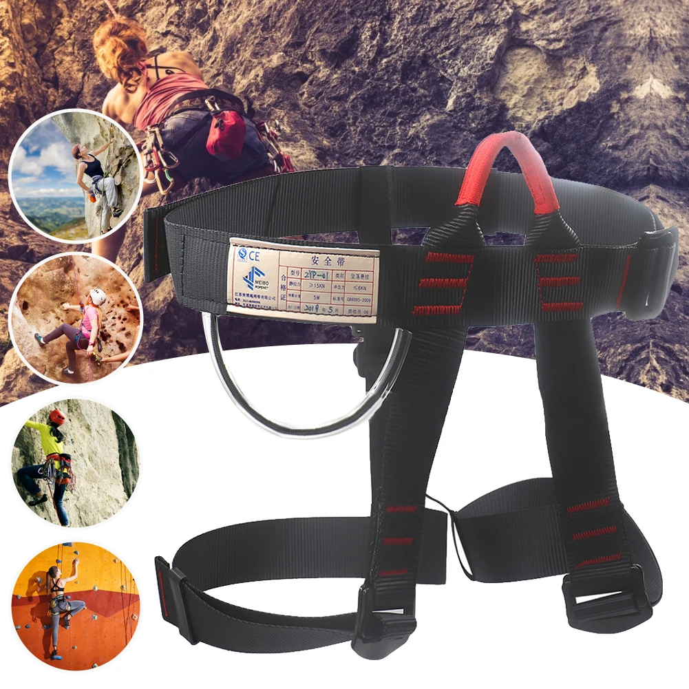 

Fall Safety Belt for Outdoor Mountain Climbing Working Aloft Climbing Rock Harness Adjustable Half Body Protection Harness
