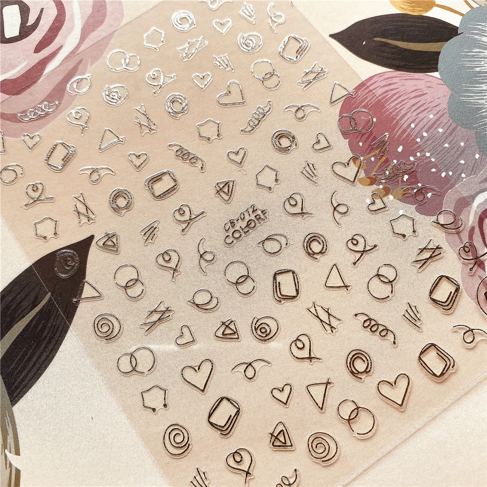 CB 012 графический 3D клей в форме сердца наклейка для ногтей украшение инструмент