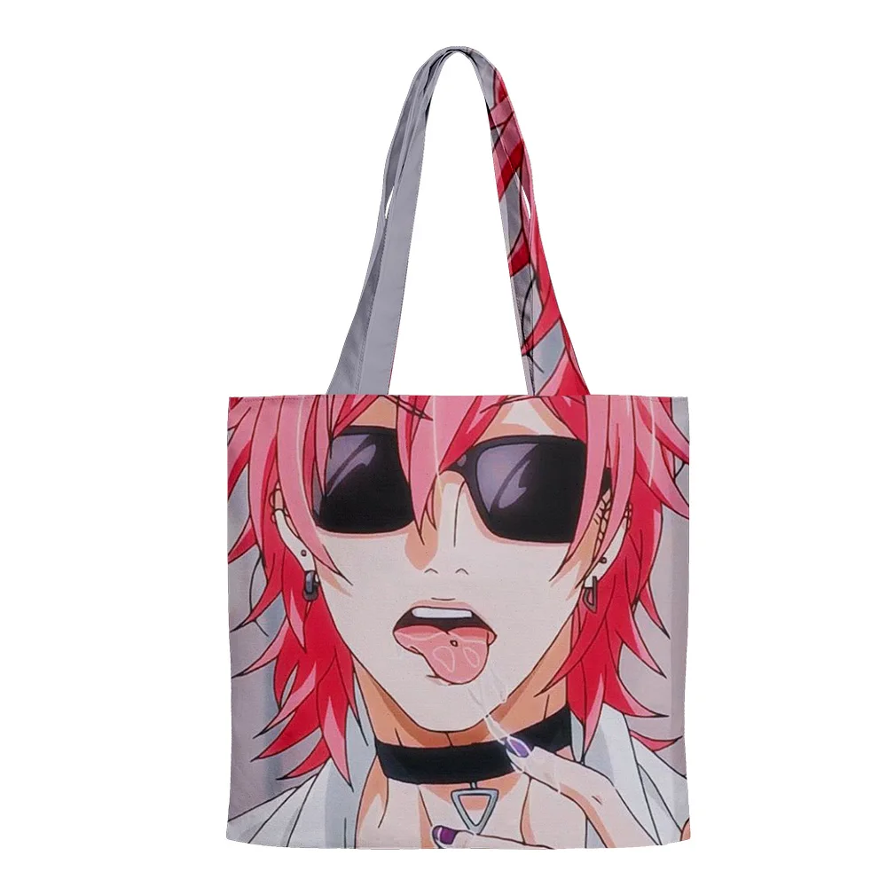 

Kawaii Yarichin B Club 3D Merch Hip Hop Handbags Cloth Canvas Tote Bag Print Shopping Reusable Shoulder Shopper Bags