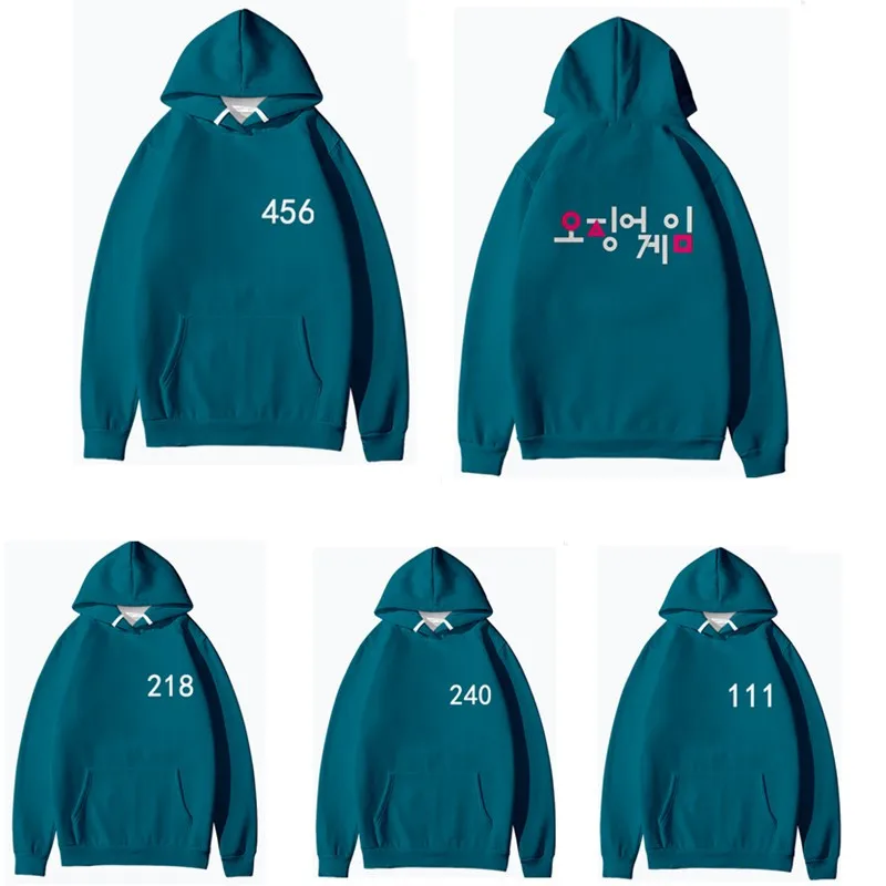 

Korea TV Squid Game Sweatshirts Hoodies Women Oversized Pullover Children Costume Hoodie Sweatshirt Sweatshirts Boys Girls Tops