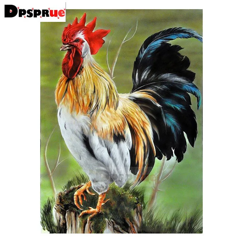 

Dpsproue полная квадратная/круглая Алмазная вышивка крестиком, алмазная 3D вышивка петух, сделай сам, 5D Moasic, домашний декор, подарок D33
