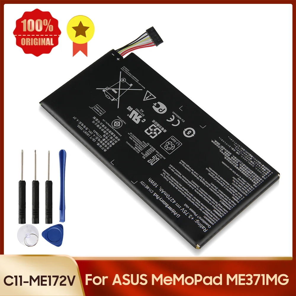 

Genuine Tablet Battery C11-ME172V for ASUS MeMoPad ME371MG K004 ME172V 4.28V 4270mAh Original Replacement Battery