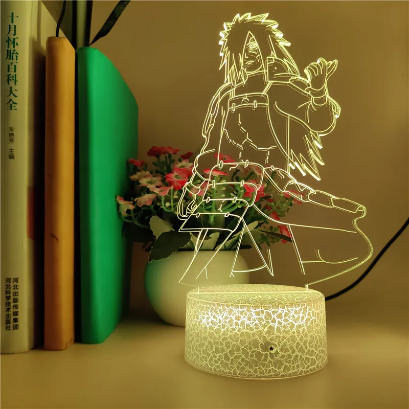 Naruto Uchiha Madara Pure Land Reincarnation Model Cool 3d LED Night Light Anime Naruto LED Light Lamp Kid Bedside Lamp Manga