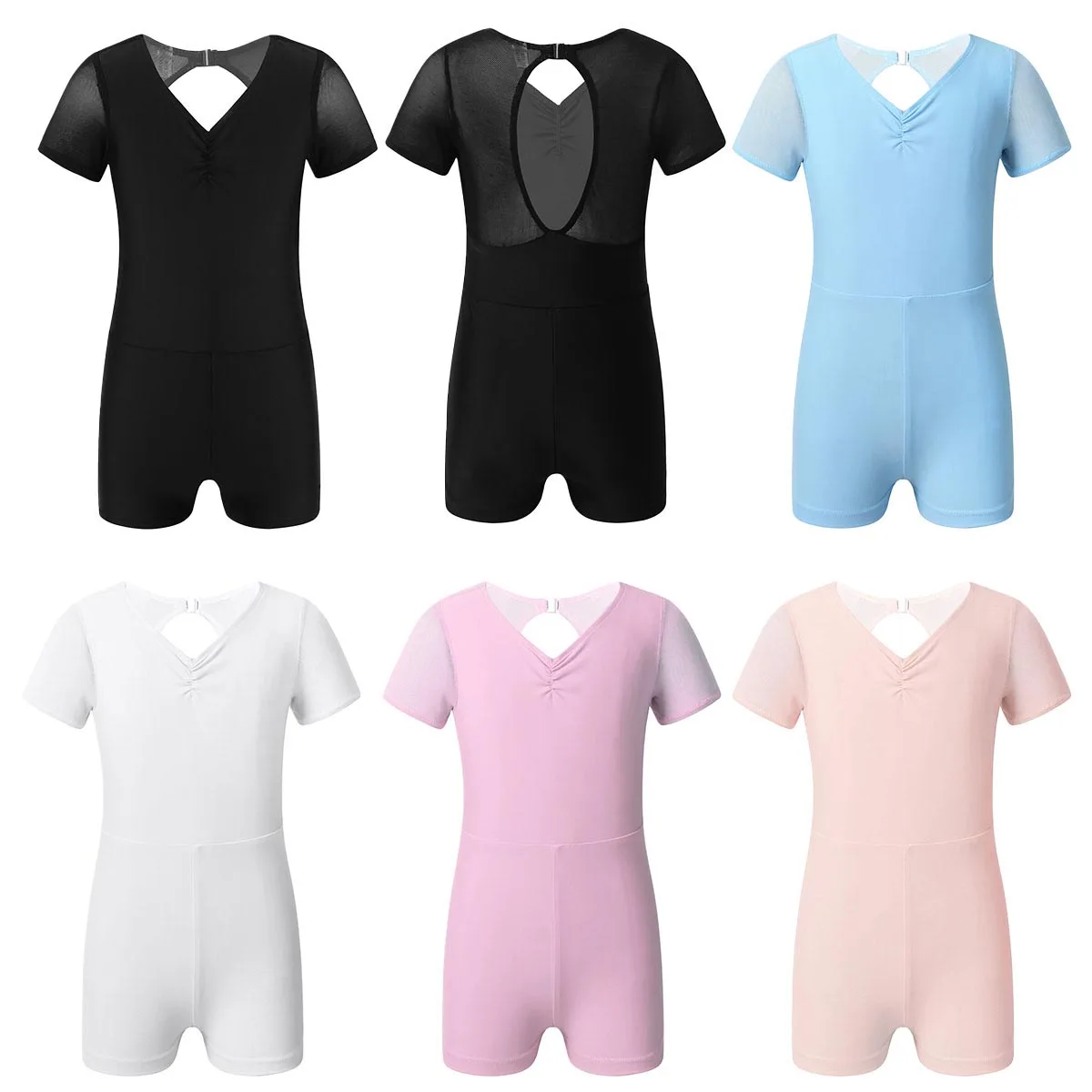 Детские спортивные боди для девочек с вырезами спереди балета гимнастики трико