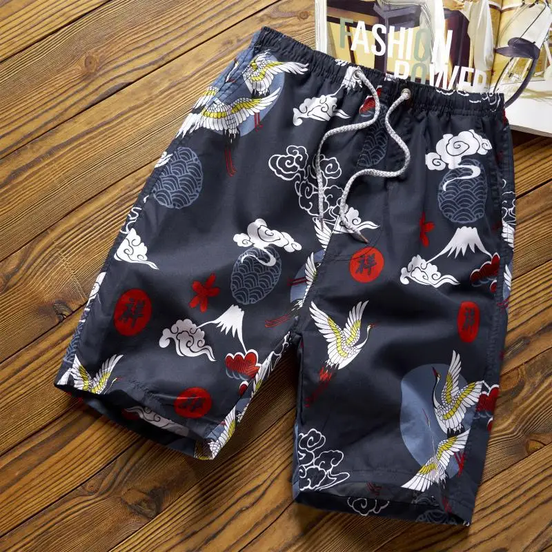 Summer New Casual Shorts Men Beach Breathable Quick Dry Loose Shorts Men's Fashion Hawaii Print Short Pants Couple Shorts Male images - 6